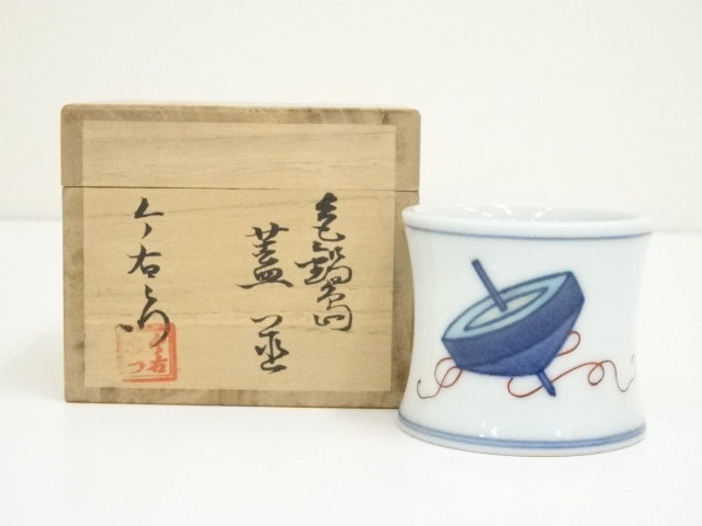 イ683 蓋置『今泉今右衛門造』『色鍋島　駒の図　蓋置　共箱』茶道具 イ683 蓋置『今泉今右衛門造』『色鍋島 駒の図 蓋置 共箱